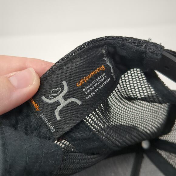 Rodeo Snapback Trucker Hat Black One Size Adjustable Embroidered Get Your Hooey - Picture 9 of 9